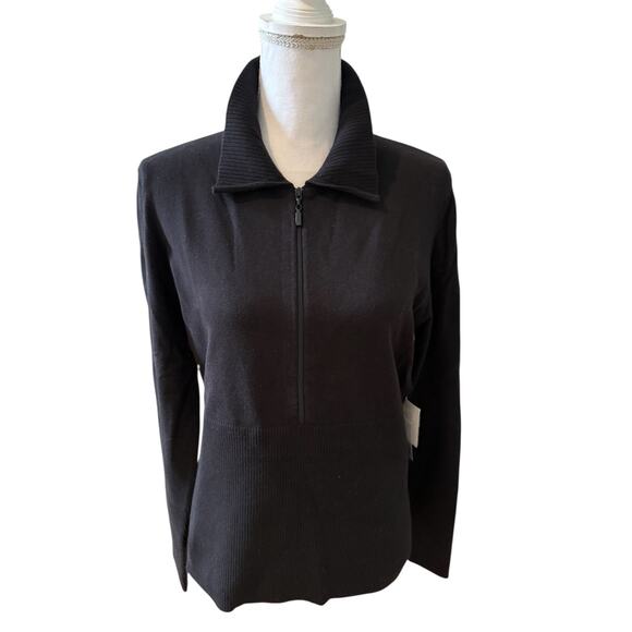 W Worth Half Zip Polo sweater Black L - Picture 1 of 7